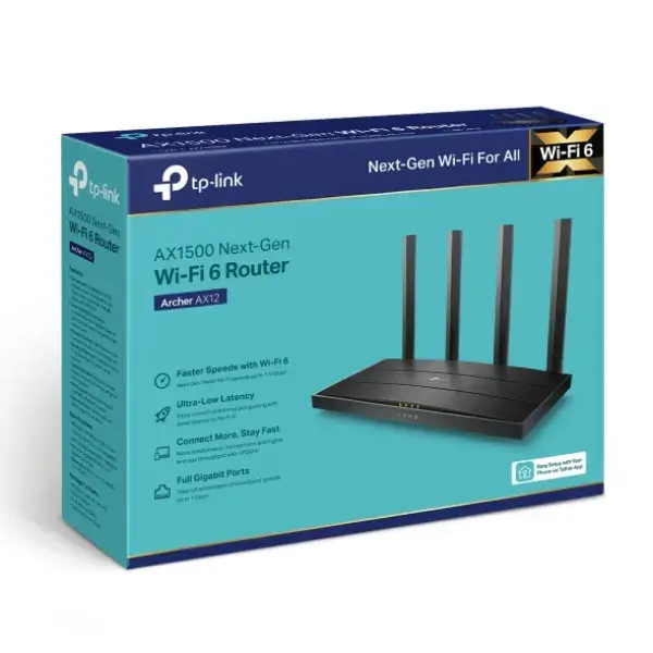 Bộ phát Wifi TPLink chuẩn AX1500 wifi 6 Archer AX12