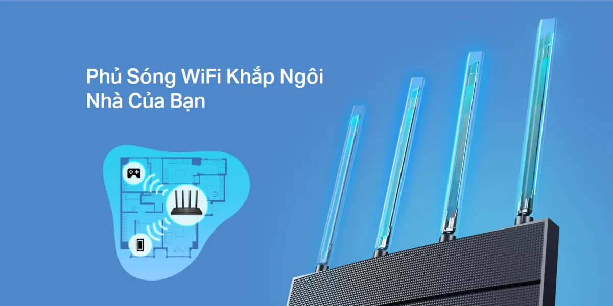 Bộ phát Wifi TPLink chuẩn AX1500 wifi 6 Archer AX12