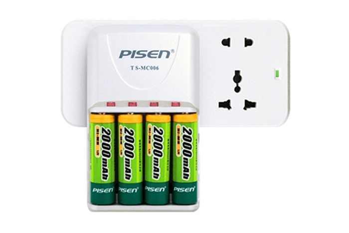 Bộ sạc và 4 viên pin sạc Pisen 2000mAh TS-MC006
