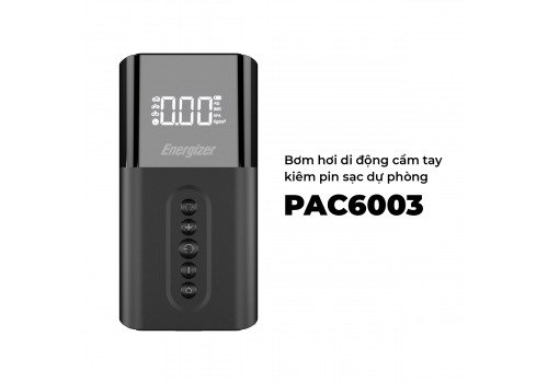 Bơm hơi di động cầm tay kiêm pin sạc dự phòng Energizer - PAC6003