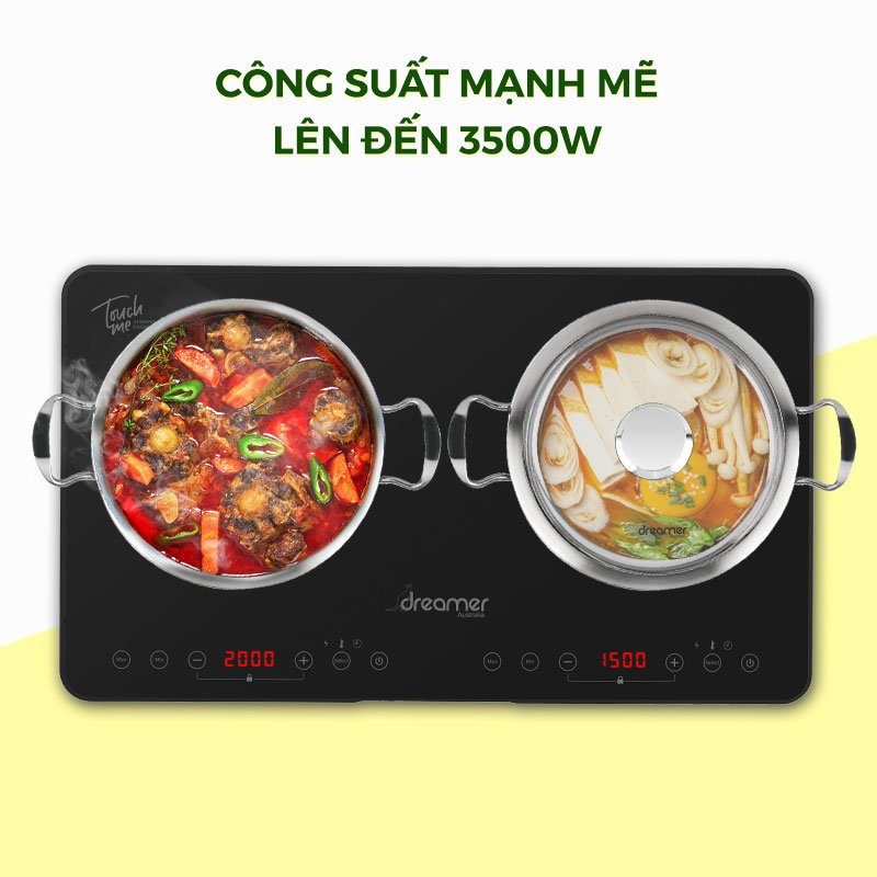 Bếp từ dương đôi Dreamer DKA-DIC135G (Xám)