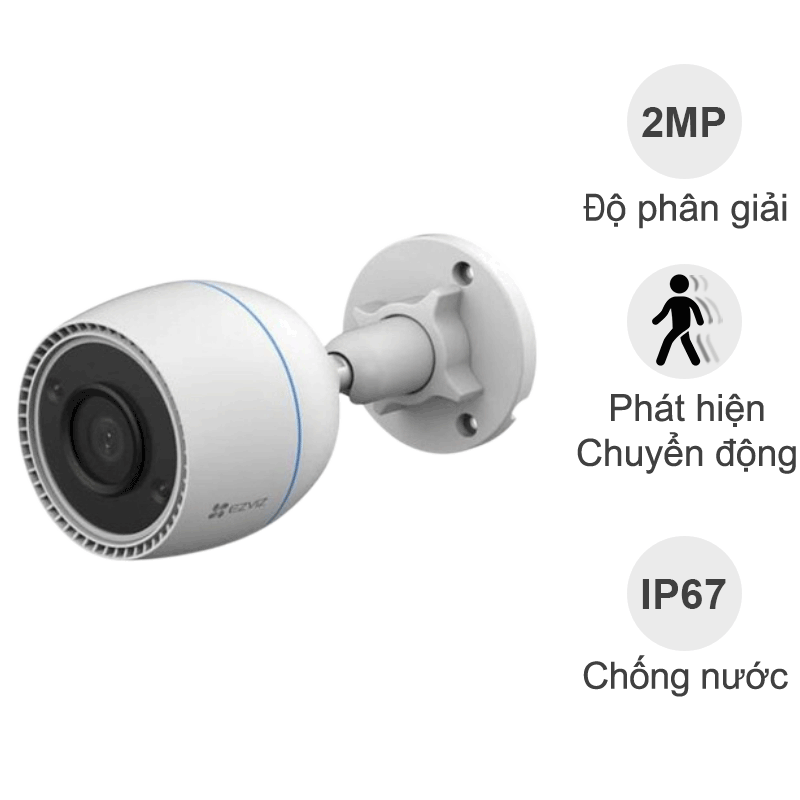 Camera IP Wifi ngoài trời Ezviz CS-H3C (1080P, IP67, AI)