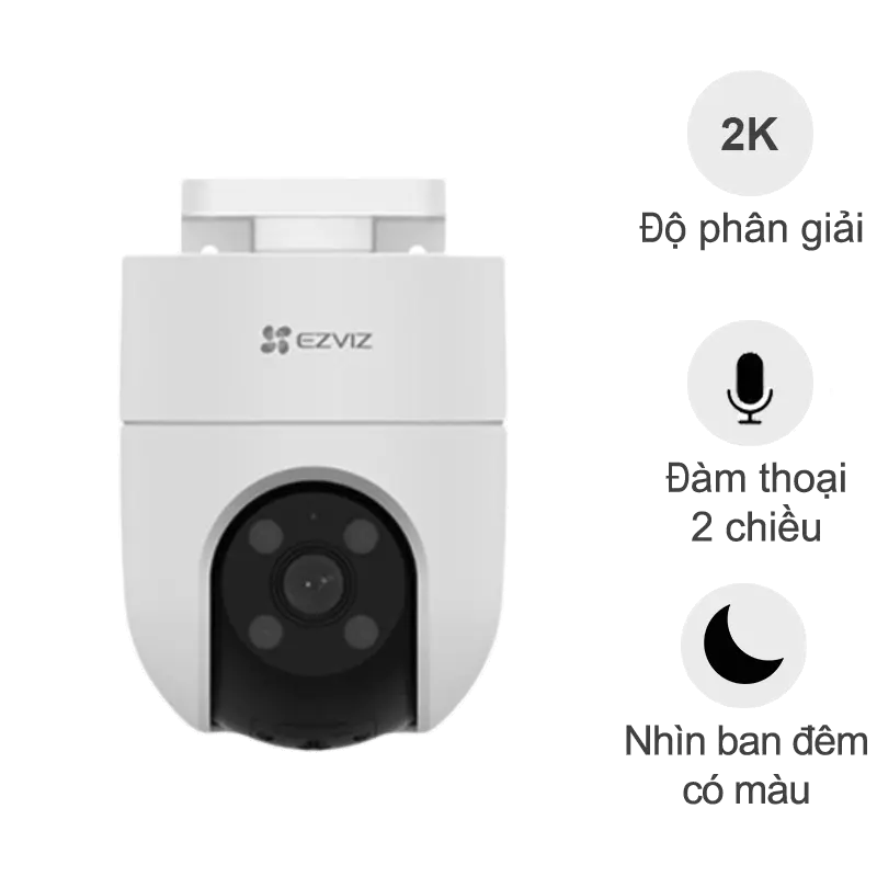 Camera IP Wifi ngoài trời Ezviz CS-H8C 2K (3MP, đàm thoại, quay quét, đêm full màu)