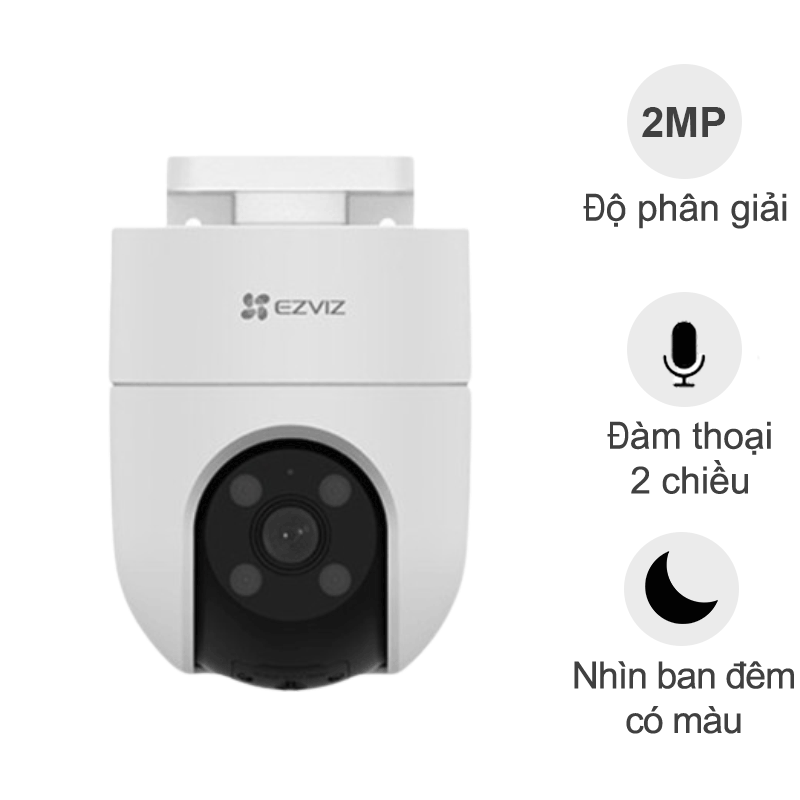 Camera IP Wifi ngoài trời Ezviz CS-H8C (2MP, đàm thoại, quay quét, đêm full màu)