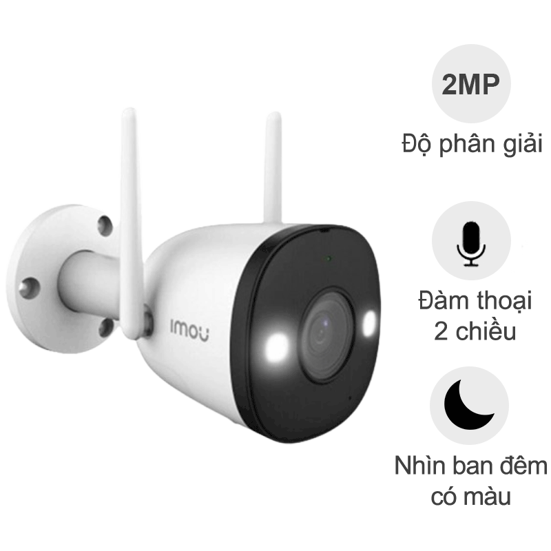 Camera ngoài trời iMou Bullet2 F22FEP (2MP, đàm thoại, đêm full màu)