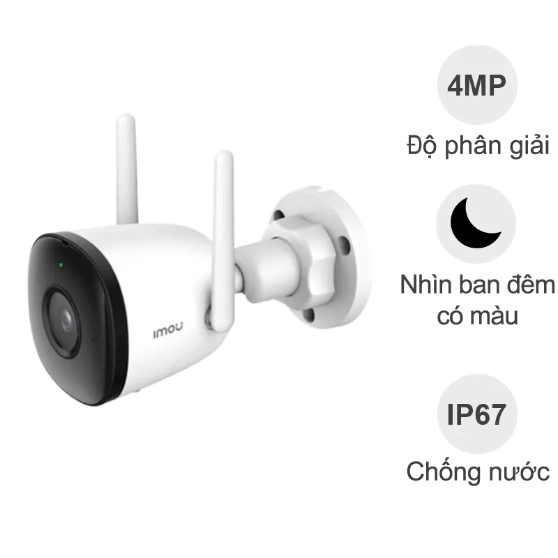 Camera ngoài trời iMou Bullet2E F42FP (4MP, đêm full màu)