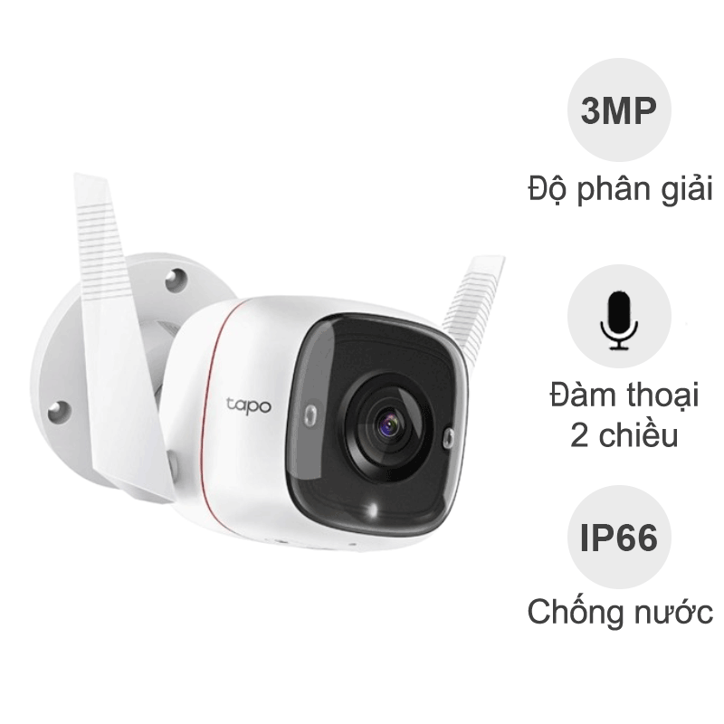 Camera ngoài trời TPLink Tapo C310 (3MP, đàm thoại 2 chiều, IP66, cổng LAN)