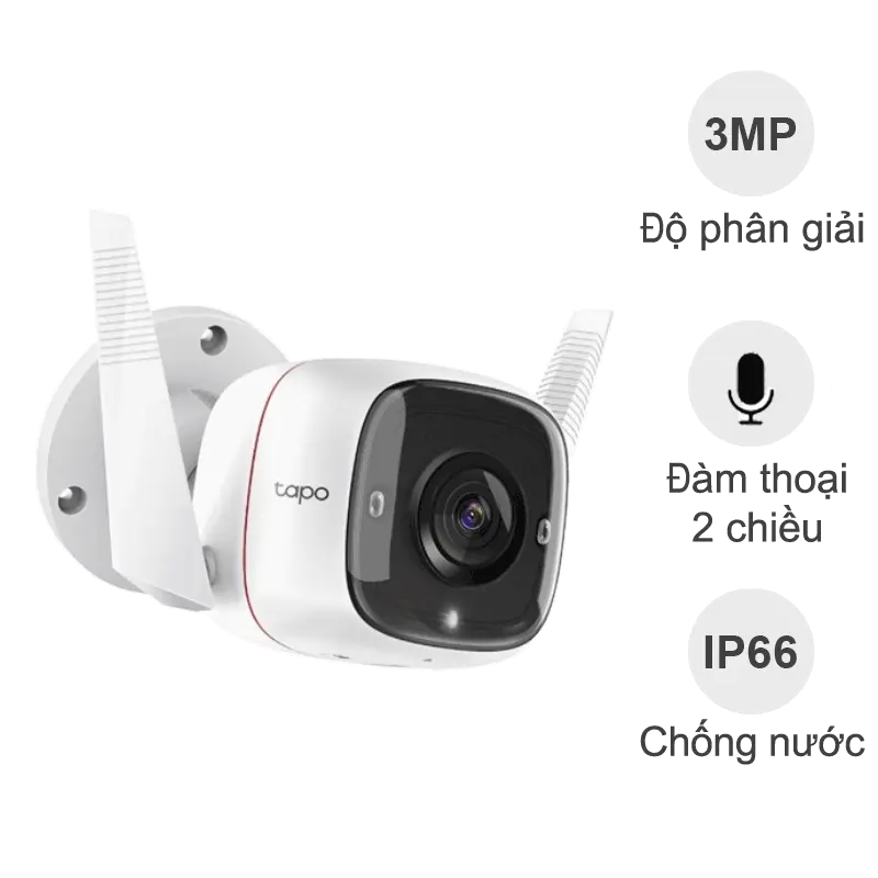 Camera ngoài trời TPLink Tapo C310 (3MP, đàm thoại 2 chiều, IP66, cổng LAN)