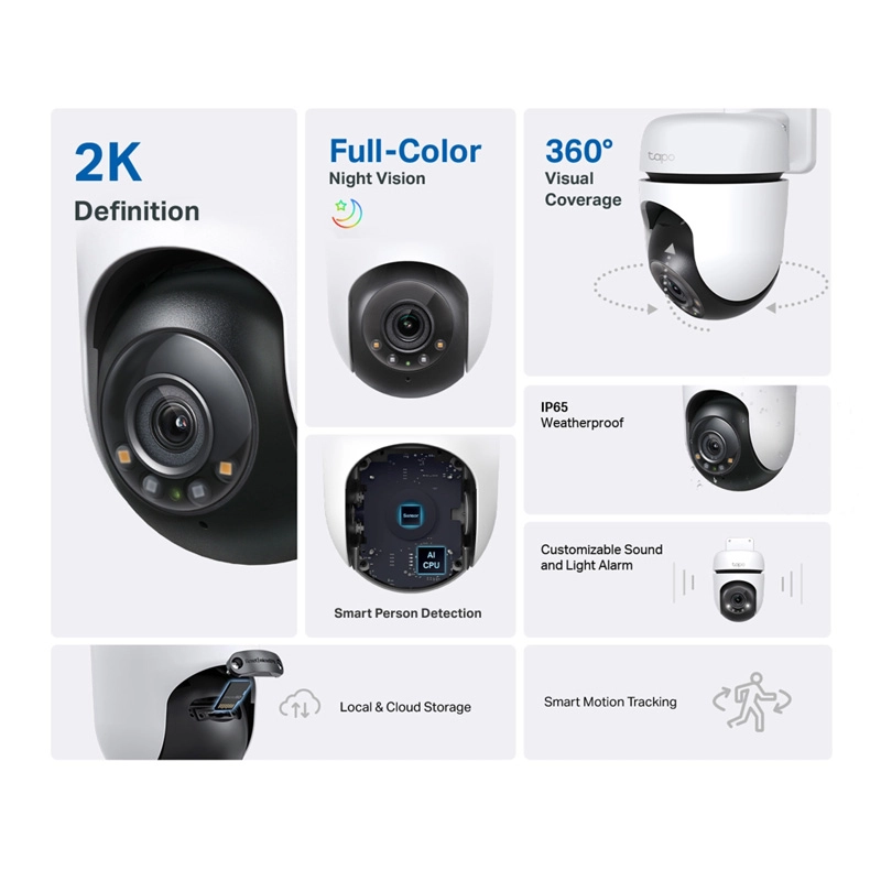 Camera ngoài trời TPLink Tapo C510W (3MP/ 2K, đàm thoại, IP65, đêm có màu)