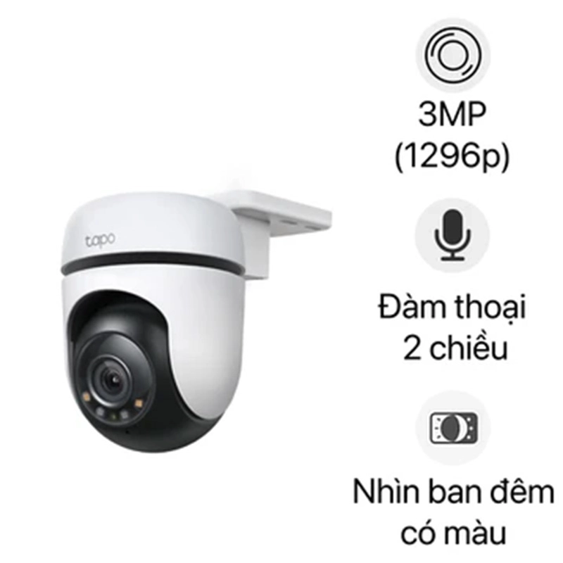 Camera ngoài trời TPLink Tapo C510W (3MP/ 2K, đàm thoại, IP65, đêm có màu)