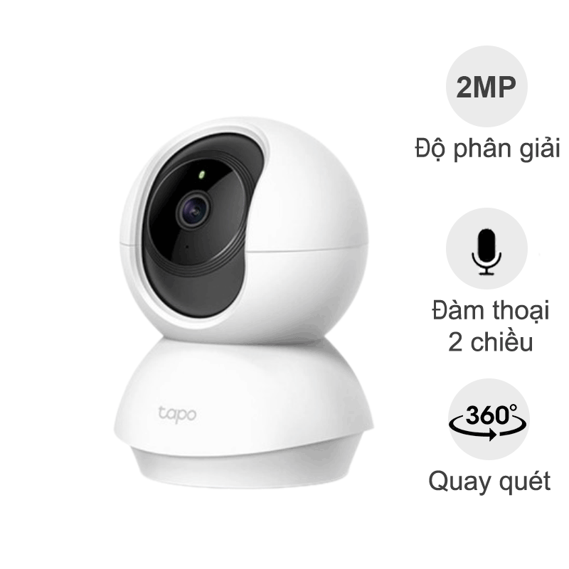 Camera TPLink Tapo C200 (2MP, đàm thoại 2 chiều, 360 độ, full HD)