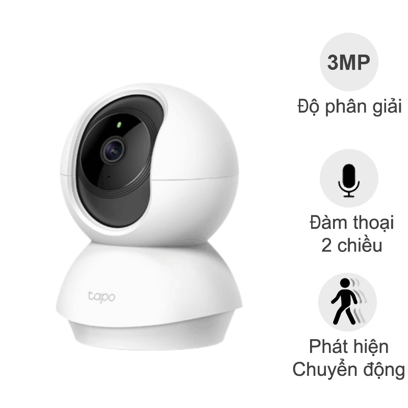 Camera TPLink Tapo C210 (3MP, đàm thoại 2 chiều, 360 độ, full HD)