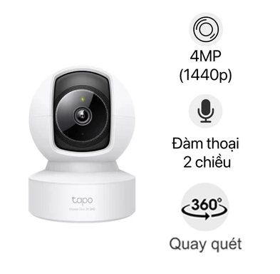 Camera TPLink Tapo C222 (4MP/ 2K QHD, đàm thoại, quay quét)