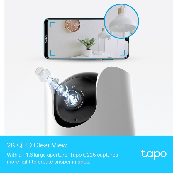 Camera TPLink Tapo C225 (2K, đàm thoại, quay quét)