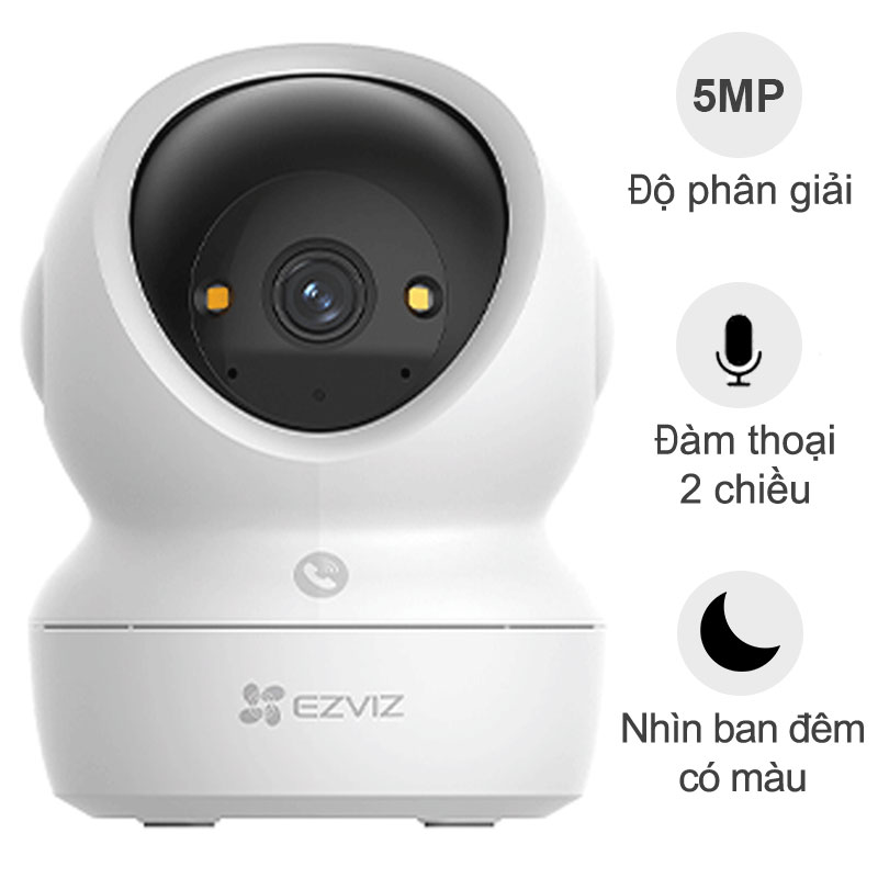 Camera Wifi Ezviz CS-H6C 5MP (3K, gọi điện qua app, quay quét, đêm full màu)