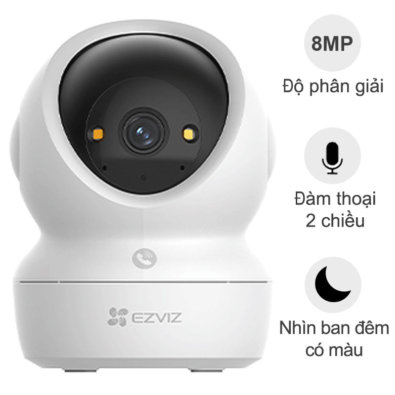 Camera Wifi Ezviz CS-H6C 8MP (4K, gọi điện qua app, quay quét, đêm full màu)