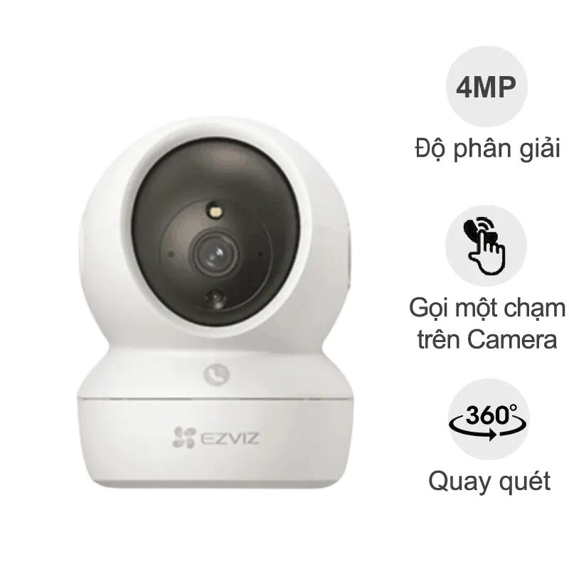 Camera Wifi Ezviz CS-H6C Pro (4MP, gọi điện qua app, quay quét, đêm full màu)