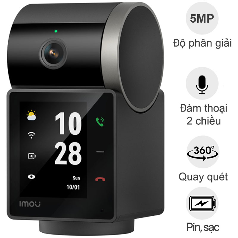 Camera Wifi gọi điện iMou Rex VT Pro S2VBP-5M0WR (5MP, có pin sạc, đàm thoại, quay quét)