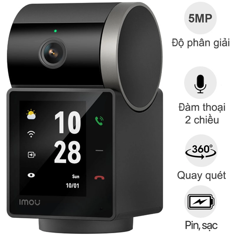 Camera Wifi gọi điện iMou Rex VT Pro S2VBP-5M0WR (5MP, có pin sạc, đàm thoại, quay quét)
