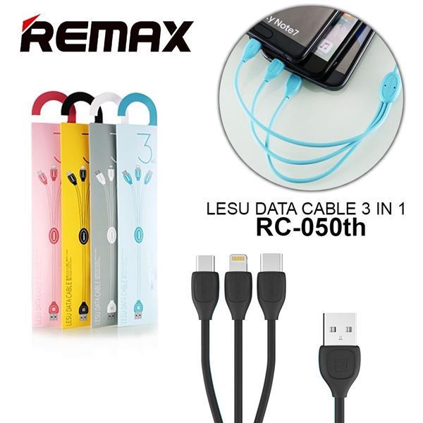 Cáp 3 trong 1 (micro+lightning+ Type C) Remax Lesu RC-050th