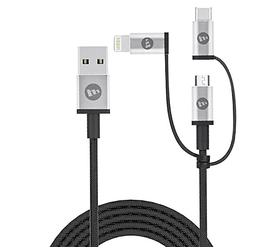 Cáp 3in1 Mophie Tri-Trip 1M Black - 409903220