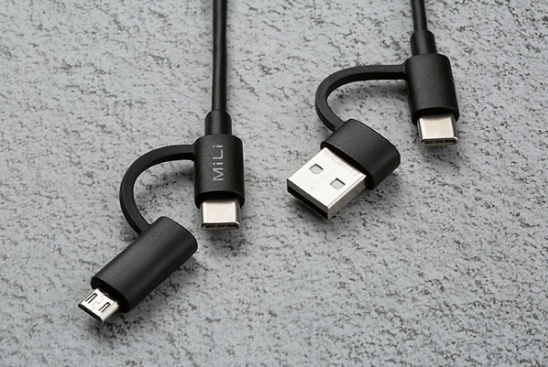 Cáp 4 trong 1 MiLi Micro USB-USB-A-Type C- HX-L41BK