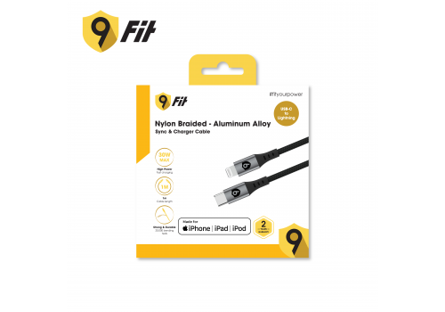 Cáp 9FIT USB-C to Lightning 1M Black - 9FCA002B