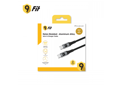 Cáp 9FIT USB-C to USB-C 1M Black - 9FCA001B