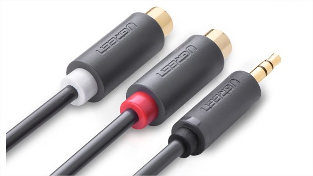 Cáp âm thanh Audio 3,5mm ra RCA âm dài 20cm Ugreen UG-10547