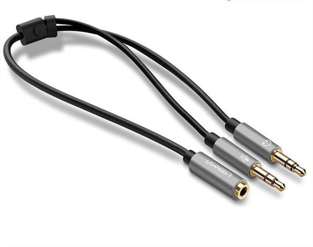 Cáp Audio 3,5mm âm ra 2 đầu 3,5mm 1 Mic 1 loa Ugreen UG-20899 mạ vàng