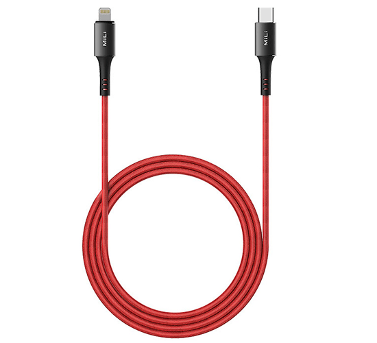 Cáp Braided C to Lightning MiLi siêu bền - Lifetime warranty - HI-L90RD