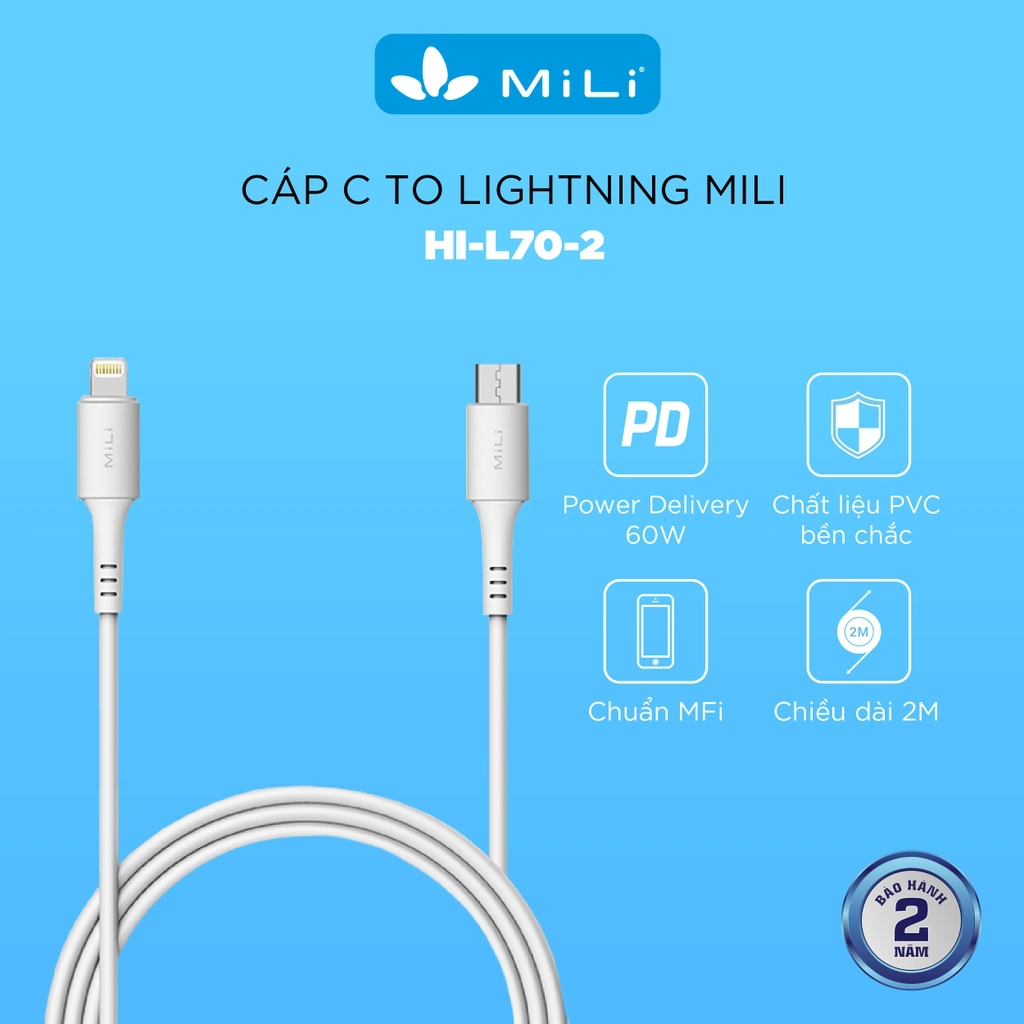 Cáp C - Lighting  2m MiLi - HI-L70-2WE