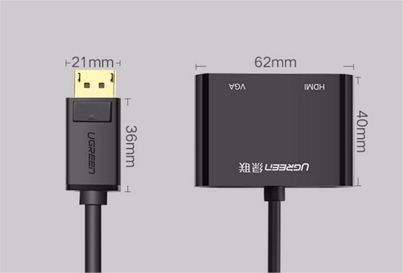 Cáp chuyển đổi Displayport to VGA/HDMI Ugreen UG-40367