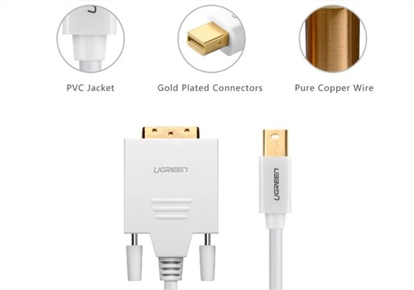 Cáp chuyển đổi Mini Displayport to DVI dài 2M Ugreen UG-10405