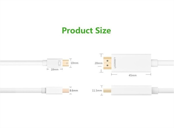 Cáp chuyển đổi mini DisplayPort to HDMI 2M cho Macbook air, Macbook Pro UG-10404 Ugreen