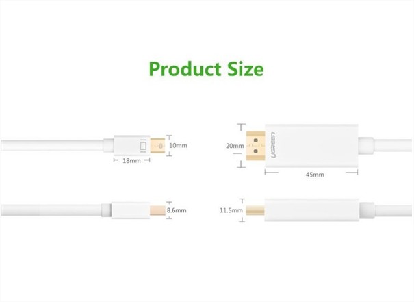 Cáp chuyển đổi mini DisplayPort to HDMI 3M cho Macbook air, Macbook Pro UG-10419
