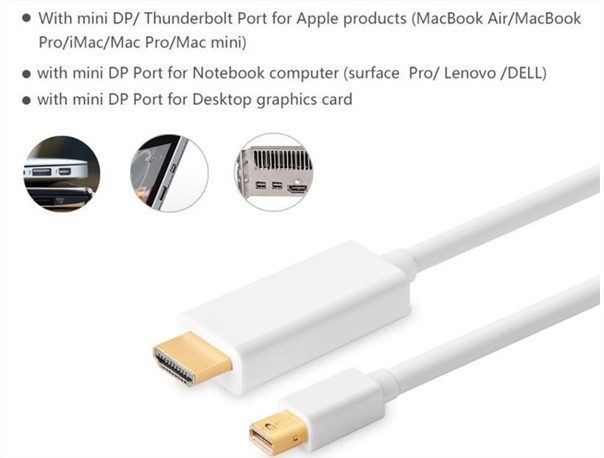 Cáp chuyển đổi mini DisplayPort to HDMI 3M cho Macbook air, Macbook Pro UG-10419