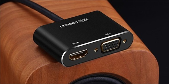 Cáp chuyển đổi Mini Displayport to HDMI và VGA Ugreen UG-20422 màu đen