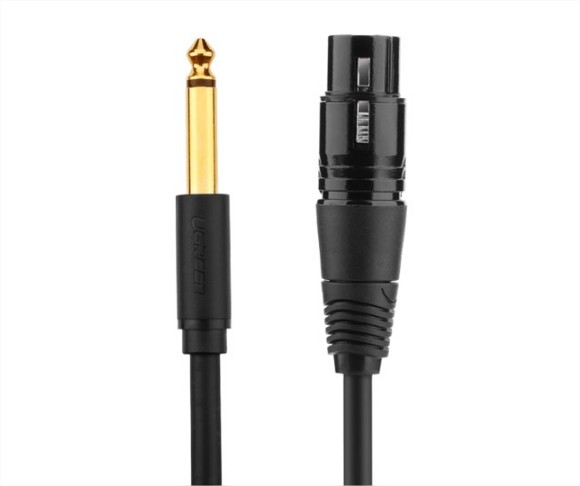 Cáp chuyển đổi từ 6.5mm sang AV Cannon (XLR) âm dài 12M cho microphone, stereo, mixer, amplifier, camera Environment Ugreen UG-20724