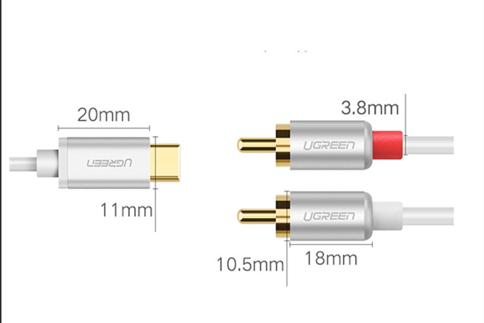 Cáp chuyển đổi USB Type C to RCA dài 1,5m Ugreen 30735