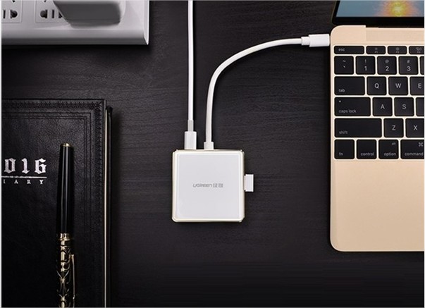 Cáp chuyển đổi USB type C to VGA + Hub USB 2.0 & 3.0 cho Dell, Macbook Ugreen UG-30442