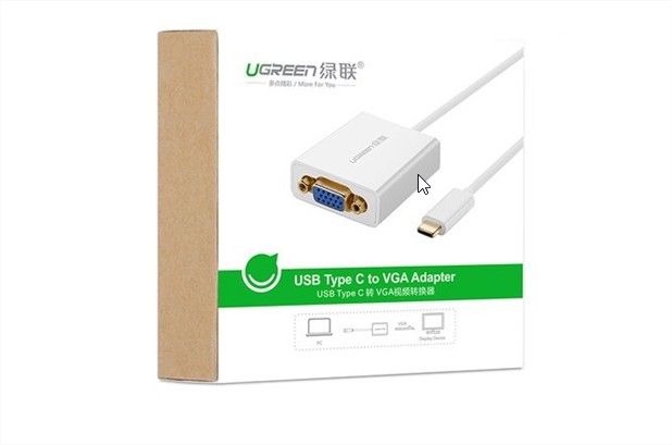 Cáp chuyển đổi USB Type-C sang VGA Ugreen UG-40274 Trắng