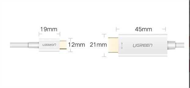Dây chuyển đổi có chipset USB Type-C sang HDMI màu trắng dài 2M Ugreen AV135 (30841)