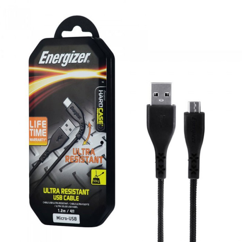 CÁP MICROUSB ENERGIZER SIÊU BỀN 1.2M C41UBMCGBKM