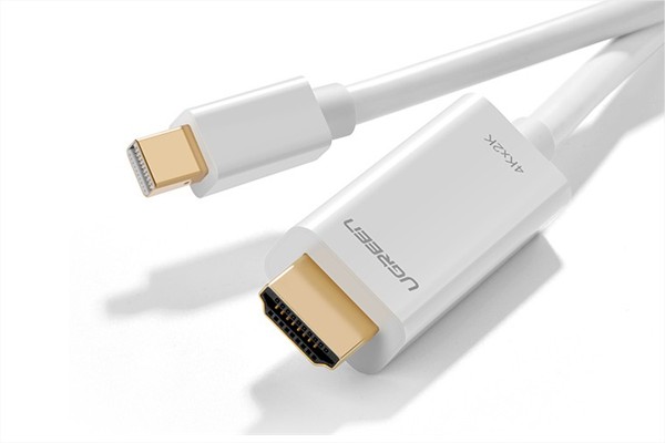 Cáp Mini DisplayPort (Thunderbolt) to HDMI dài 1.5M độ phân giải 4K Ugreen 20849 (Màu Trắng)
