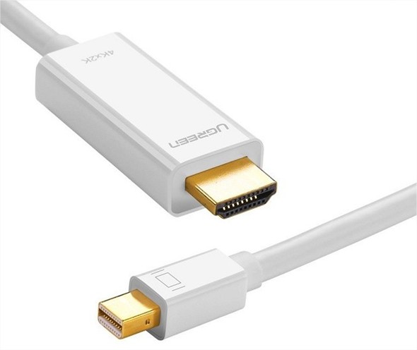 Cáp Mini DisplayPort (Thunderbolt) to HDMI dài 3M độ phân giải 4K Ugreen 10453 (Màu Trắng)