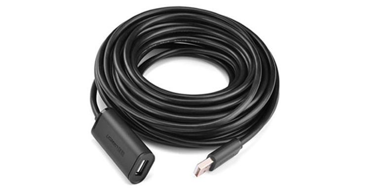 Dây USB 2.0 nối dài có chipset màu đen, dài 10M Ugreen (10321) US121