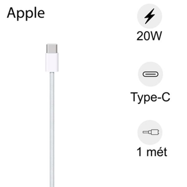 Cáp sạc Type C - Type C 1m Apple MQKJ3ZA/A dây dù