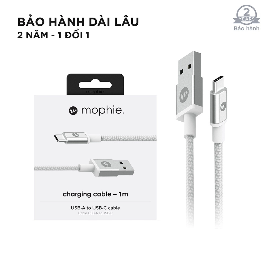 Cáp USB-A to USB-C mophie 1M - White - 409903209