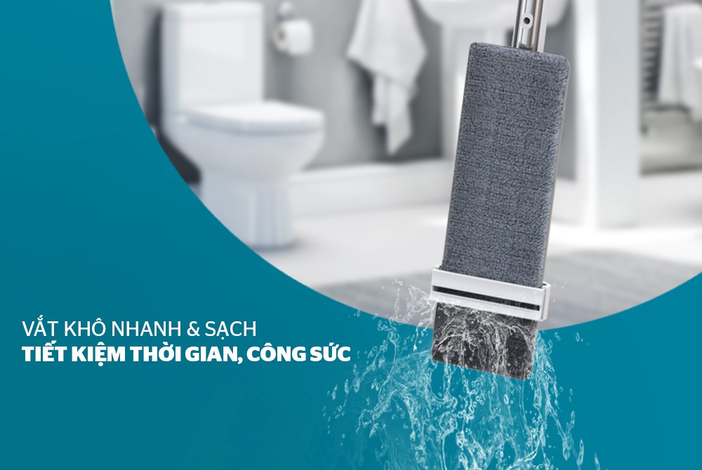 Cây chổi lau nhà tự vắt đa năng Sunhouse KS-MO3211PW